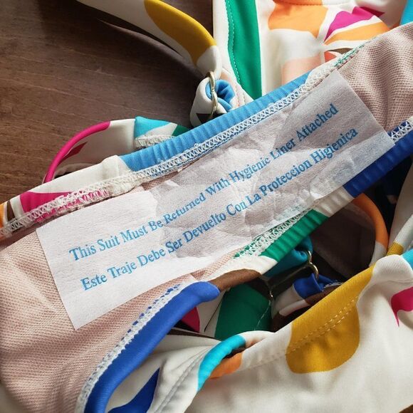 Tabitha Brown For Target One Piece Swim Suit Size XXS Cheeky White Leaves NWOT - Picture 8 of 8